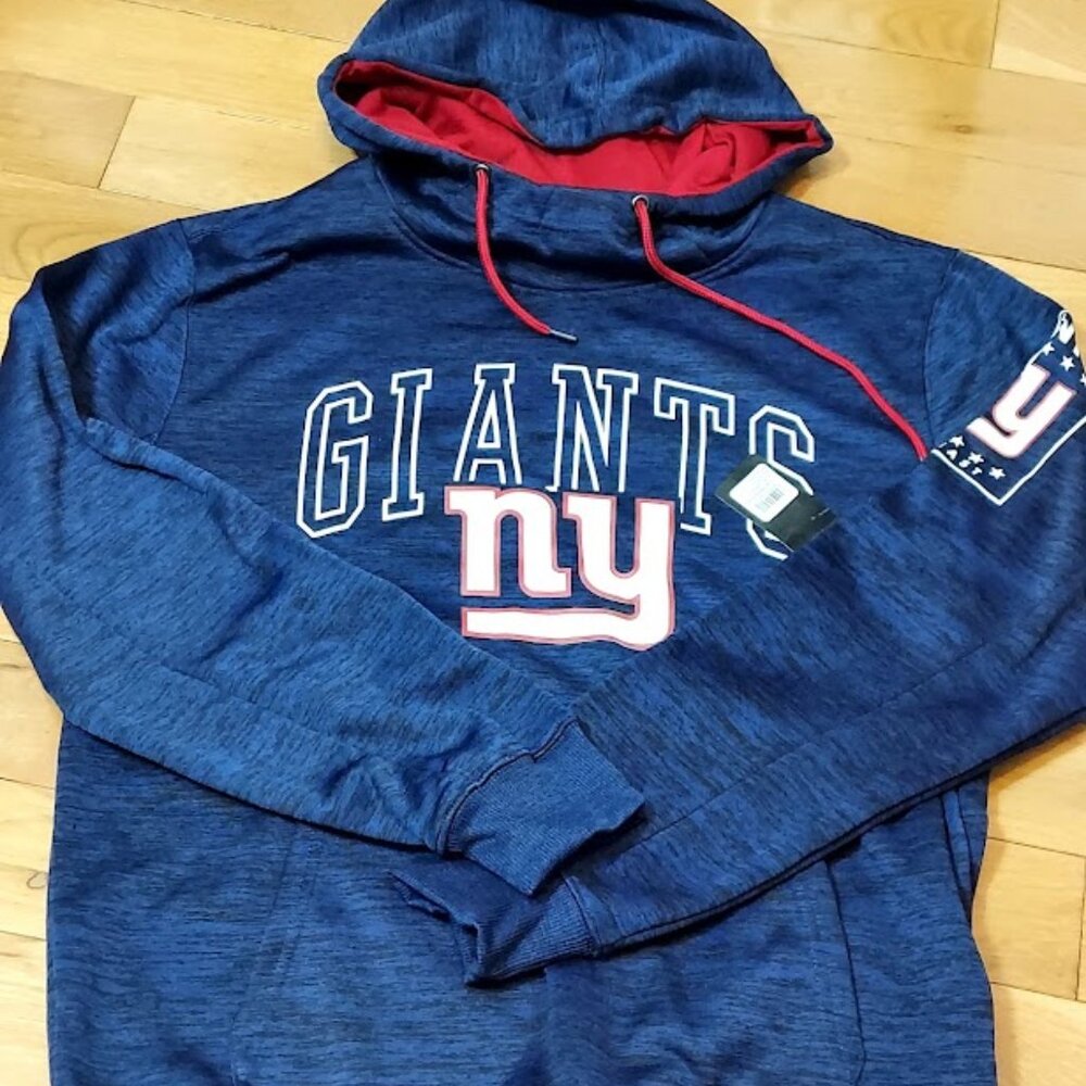 New York Giants NFL Team Apparel Hoodie Med Blue New Pullover $85